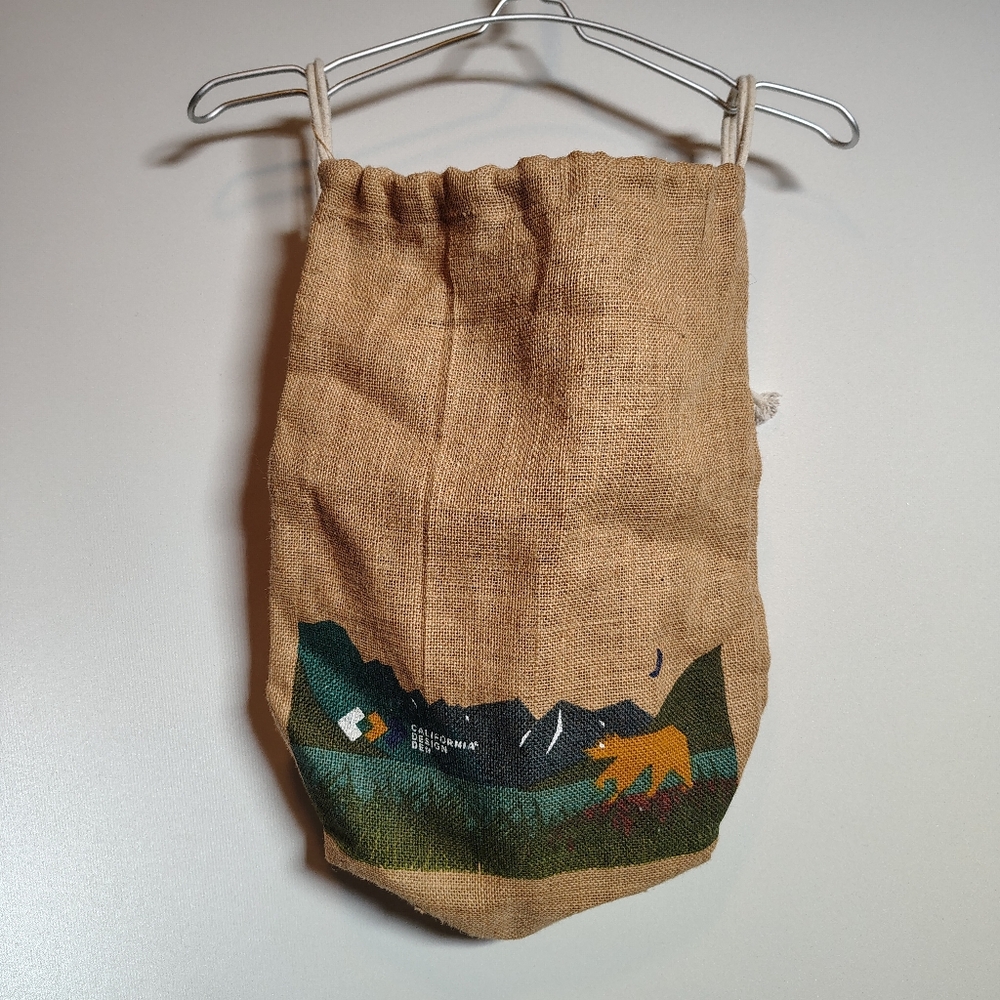 California Design Den Berleap Rope Bag Bear‎ Wilderness Graphic
